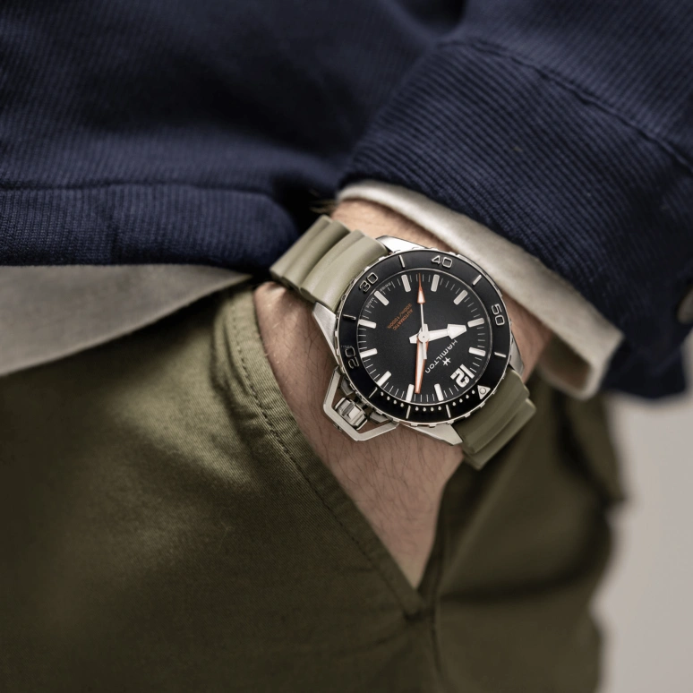 Hamilton,Khaki Navy 46mm,46mm,Stainless Steel,Black,Automatic,80hours,In-house Caliber,H77825331