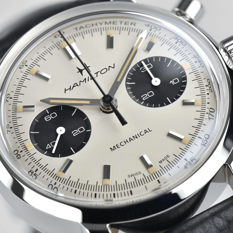 Hamilton,American Classic 40mm,40mm,Stainless Steel,White,Handwound,Chronograph,Date,H38429710