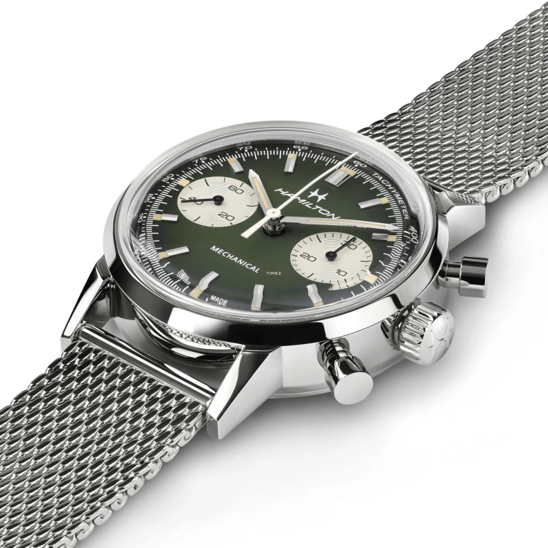 Hamilton,American Classic 40mm,40mm,Stainless Steel,Green,Handwound,Chronograph,60hours,H38429861