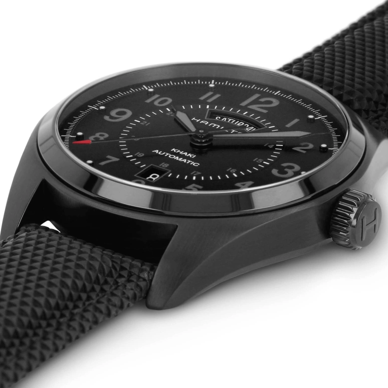 Hamilton,Khaki Field 42mm,42mm,Stainless Steel,Black,Automatic,Chronograph,Date,Day,H70695735