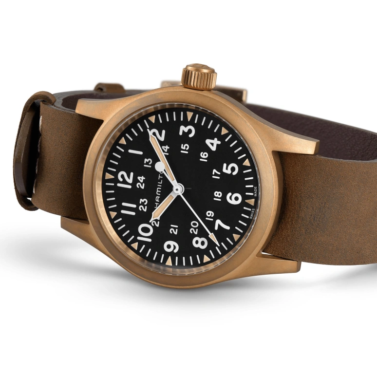 Hamilton,Khaki Field 38mm,38mm,Titanium,Bronze,Black,Handwound,Day,80hours,H69459530