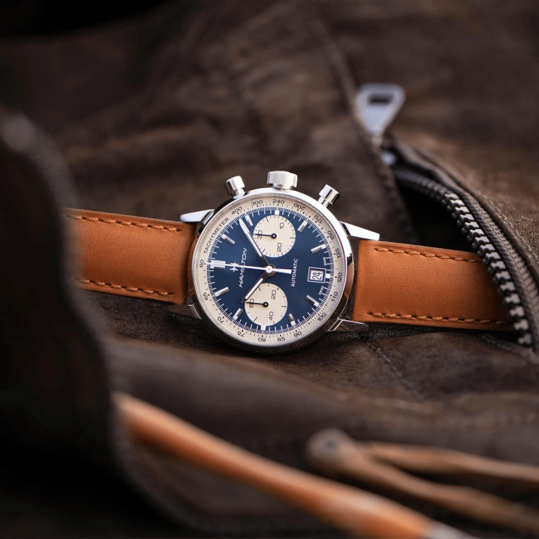 Hamilton,American Classic 40mm,40mm,Stainless Steel,Blue,Automatic,Chronograph,Date,H38416541