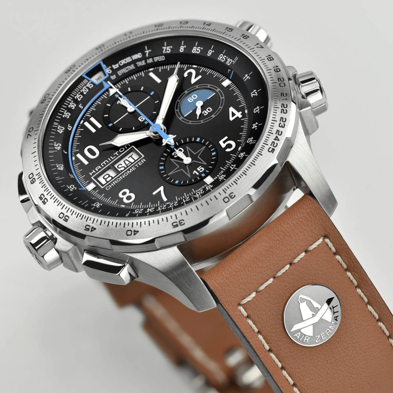 Hamilton,Khaki Aviation 45mm,45mm,Stainless Steel,Black,Automatic,Chronograph,Date,Day,H77776531