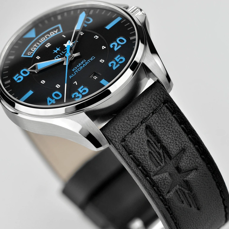 Hamilton,Khaki Aviation 42mm,42mm,Stainless Steel,Black,Automatic,Date,Day,H64625731