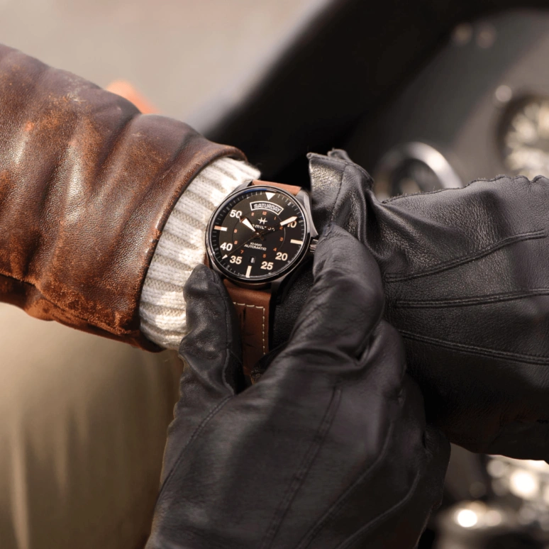 Hamilton,Khaki Aviation 42mm,42mm,Stainless Steel,Black,Automatic,Date,Day,H64605531