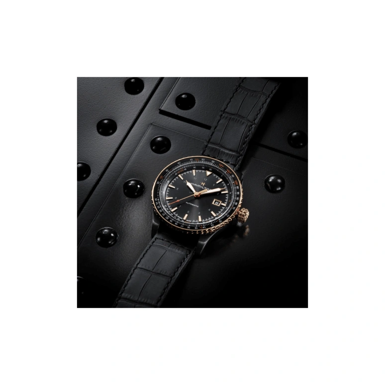 Hamilton,Khaki Aviation 42mm,42mm,Stainless Steel,Black,Automatic,Date,80hours,H76635730