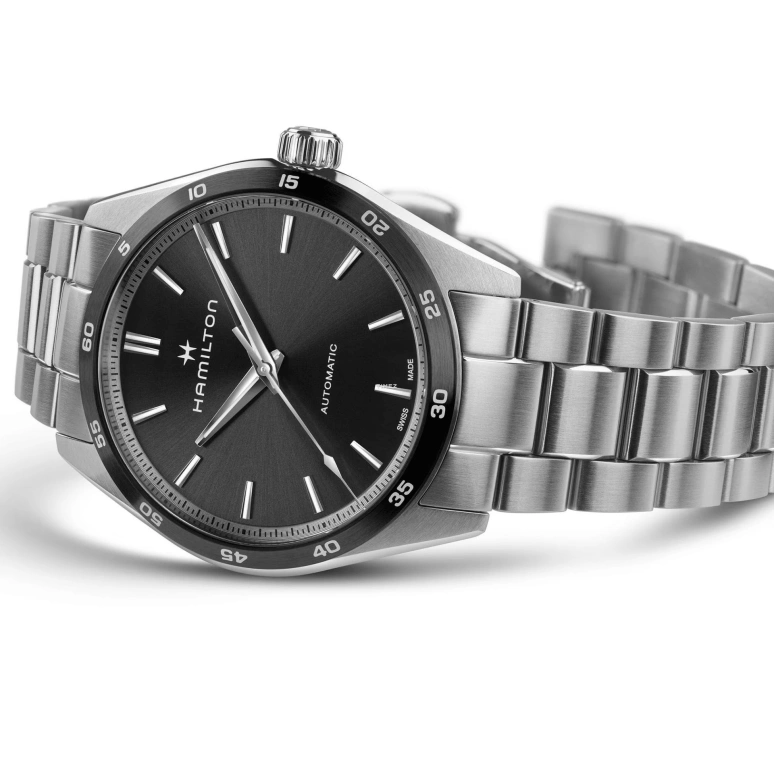 Hamilton,Jazzmaster 38mm,38mm,Stainless Steel,Black,Automatic,Sapphire,Crystal Glass,Round,H36205130