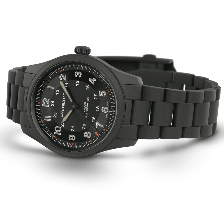 Hamilton,Khaki Field 38mm,38mm,Titanium,Black,Automatic,Sapphire,Crystal Glass,Round,H70215130