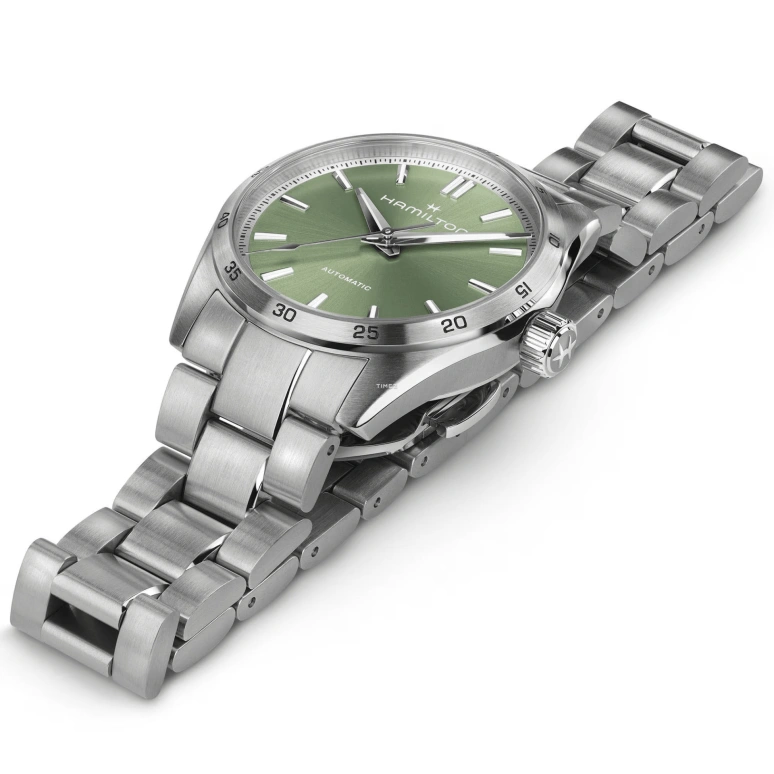 Hamilton,Jazzmaster 34mm,34mm,Stainless Steel,Green,Automatic,Sapphire,Glass,Tonneau,H36105160