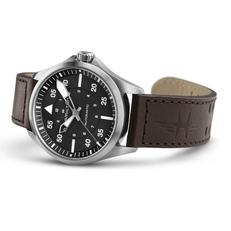 Hamilton,Khaki Aviation 39mm,39mm,Stainless Steel,Black,Automatic,80hours,In-house Caliber,H76305530