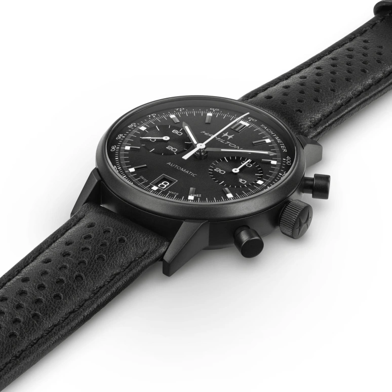 Hamilton,American Classic 40mm,40mm,Stainless Steel,Black,Automatic,Chronograph,Day,H38446730