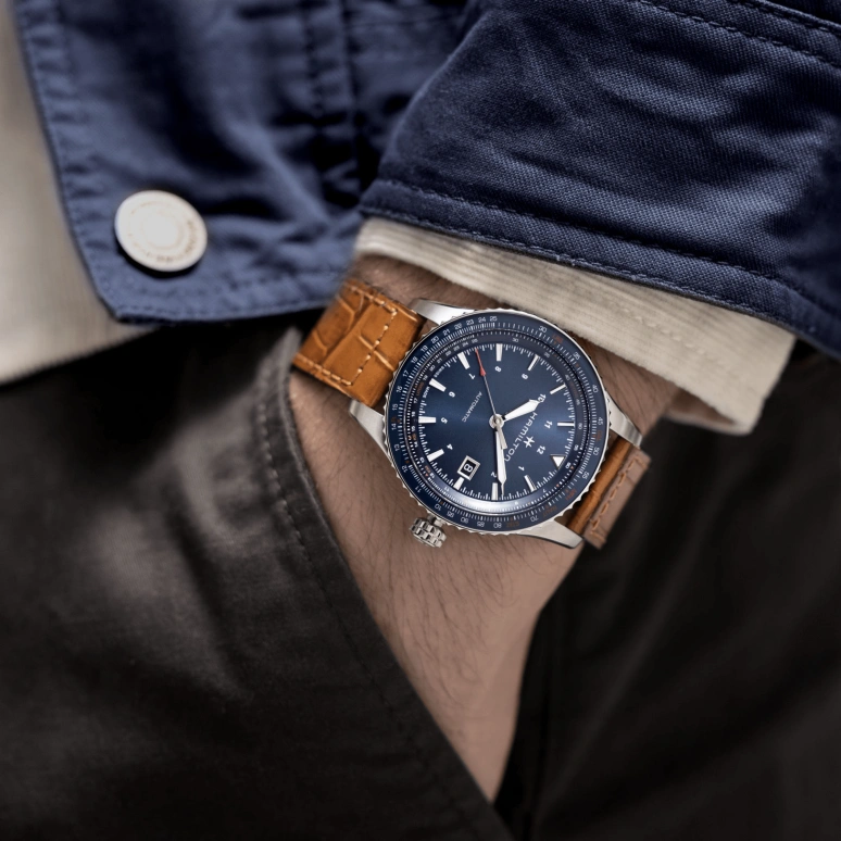 Hamilton,Khaki Aviation 42mm,42mm,Stainless Steel,Blue,Automatic,80hours,In-house Caliber,H76645540