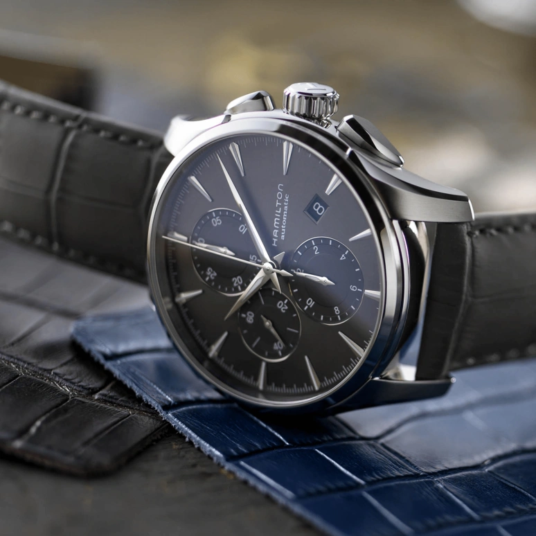 Hamilton,Jazzmaster 42mm,42mm,Stainless Steel,Black,Automatic,Chronograph,Day,H32586881