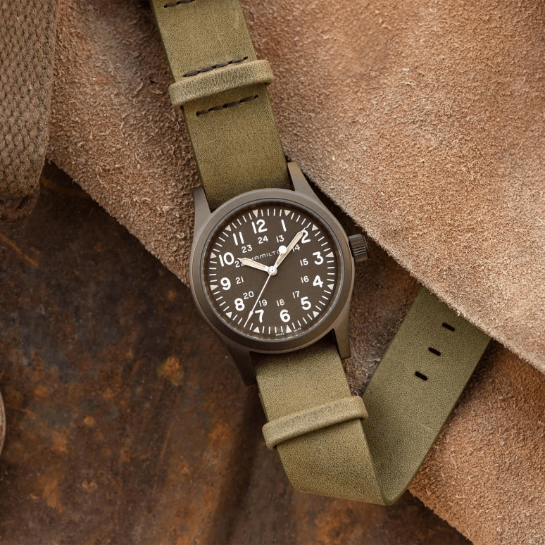 Hamilton,Khaki Field 38mm,38mm,Stainless Steel,Brown,Handwound,Day,80hours,H69449861