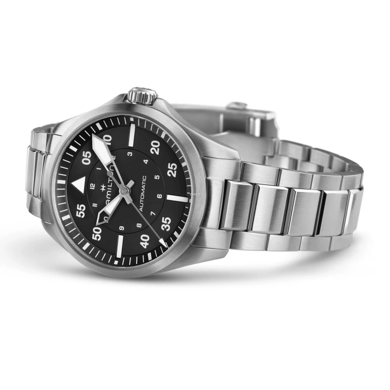 Hamilton,Khaki Aviation 39mm,39mm,Stainless Steel,Black,Automatic,80hours,In-house Caliber,H76305130