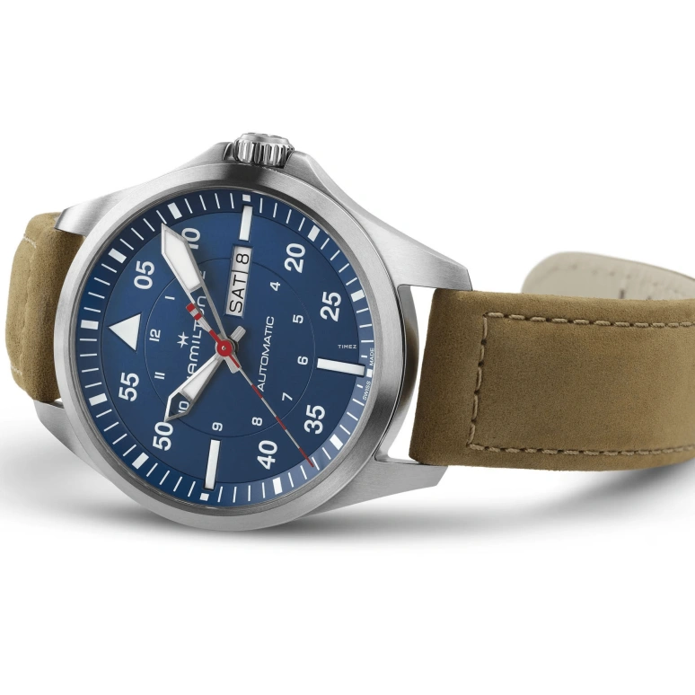 Hamilton,Khaki Aviation 42mm,42mm,Titanium,Blue,Automatic,Date,Day,H64655941