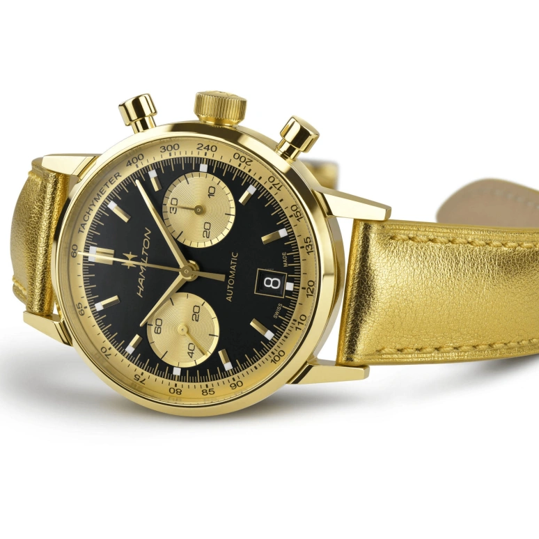 Hamilton,American Classic 40mm,40mm,Stainless Steel,Black,Automatic,Chronograph,Date,H38436830
