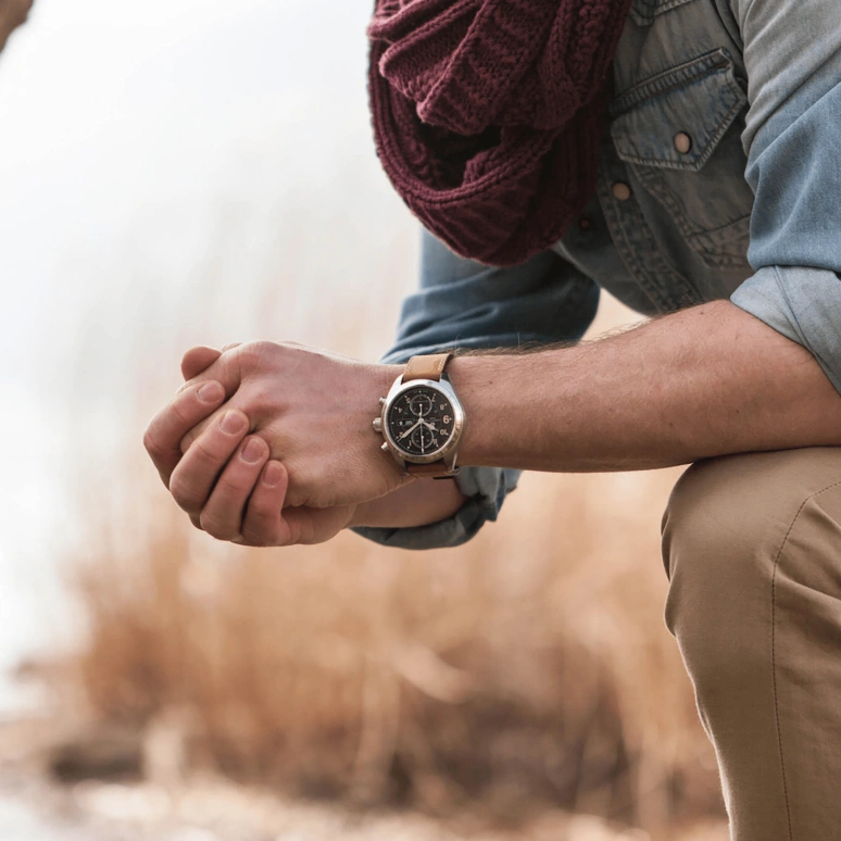 Hamilton,Khaki Field 42mm,42mm,Stainless Steel,Black,Automatic,Chronograph,Date,Day,H71616535