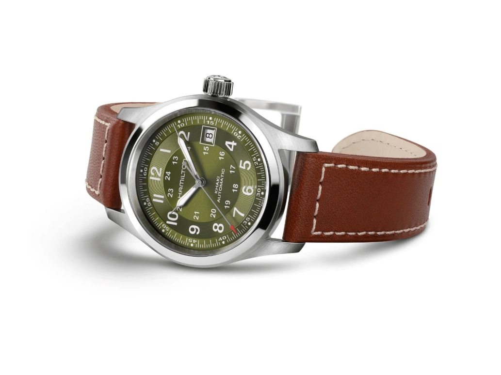 Hamilton,Khaki Field 38mm,38mm,Stainless Steel,Olive Green,Automatic,Day,80hours,H70455560