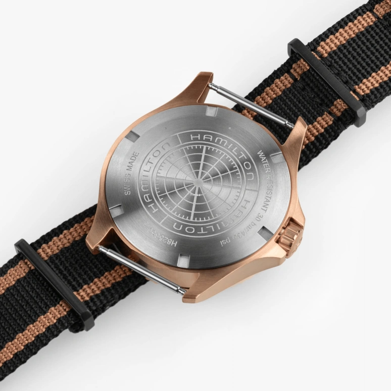 Hamilton,Khaki Navy 43mm,43mm,Bronze,Titanium,Black,Automatic,Day,Dule Time,GMT,H82565930