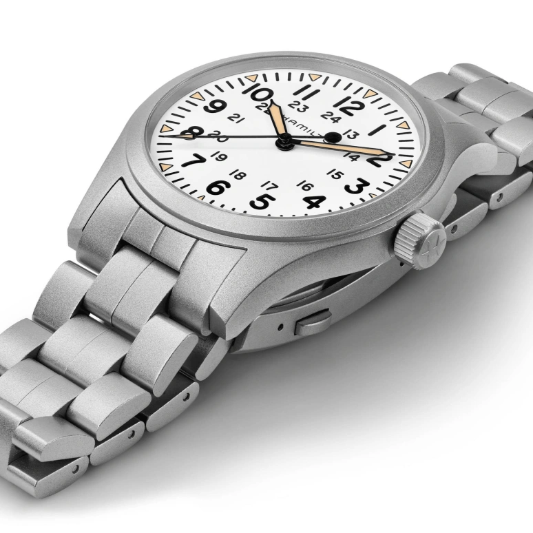 Hamilton,Khaki Field 42mm,42mm,Stainless Steel,White,Handwound,Day,80hours,H69529113