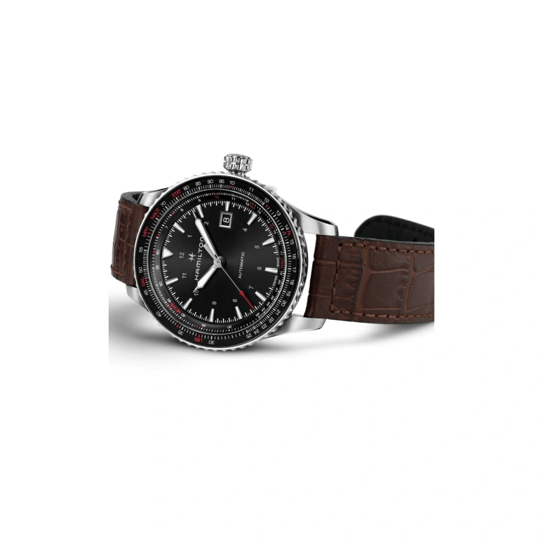 Hamilton,Khaki Aviation 42mm,42mm,Stainless Steel,Black,Automatic,Date,80hours,H76615530