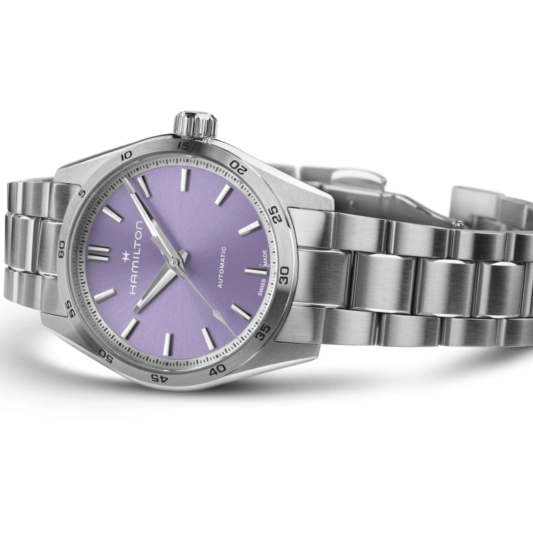 Hamilton,Jazzmaster 34mm,34mm,Stainless Steel,Purple,Automatic,Sapphire,Glass,Tonneau,H36105170