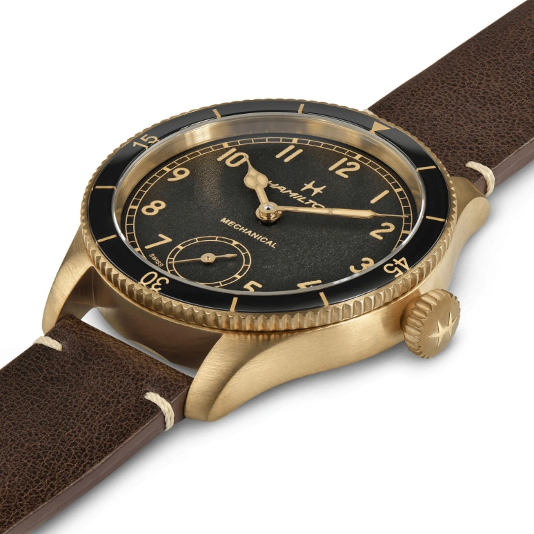 Hamilton,Khaki Aviation 43mm,43mm,Bronze,Stainless Steel,Black,Handwound,46hours,Sapphire,H76709530