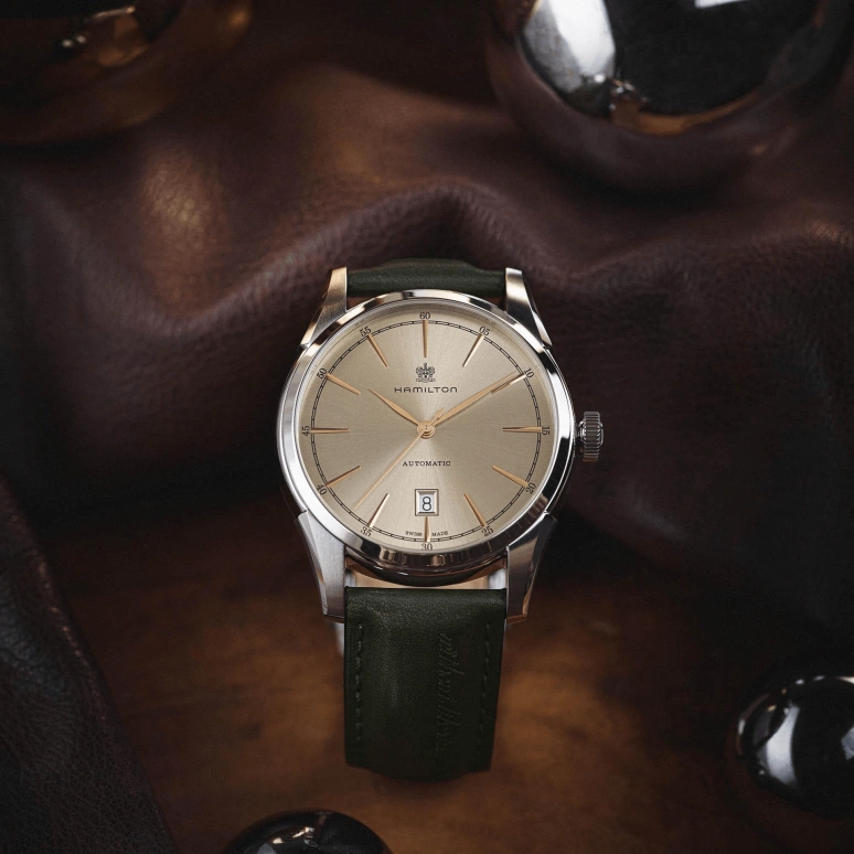 Hamilton,American Classic 42mm,42mm,Stainless Steel,Beige,Automatic,Day,80hours,H42415801