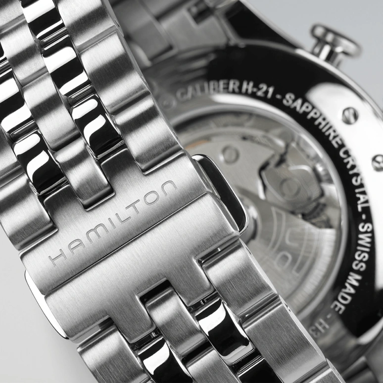 Hamilton,American Classic 42mm,42mm,Stainless Steel,Black,Automatic,Chronograph,Day,H32416131