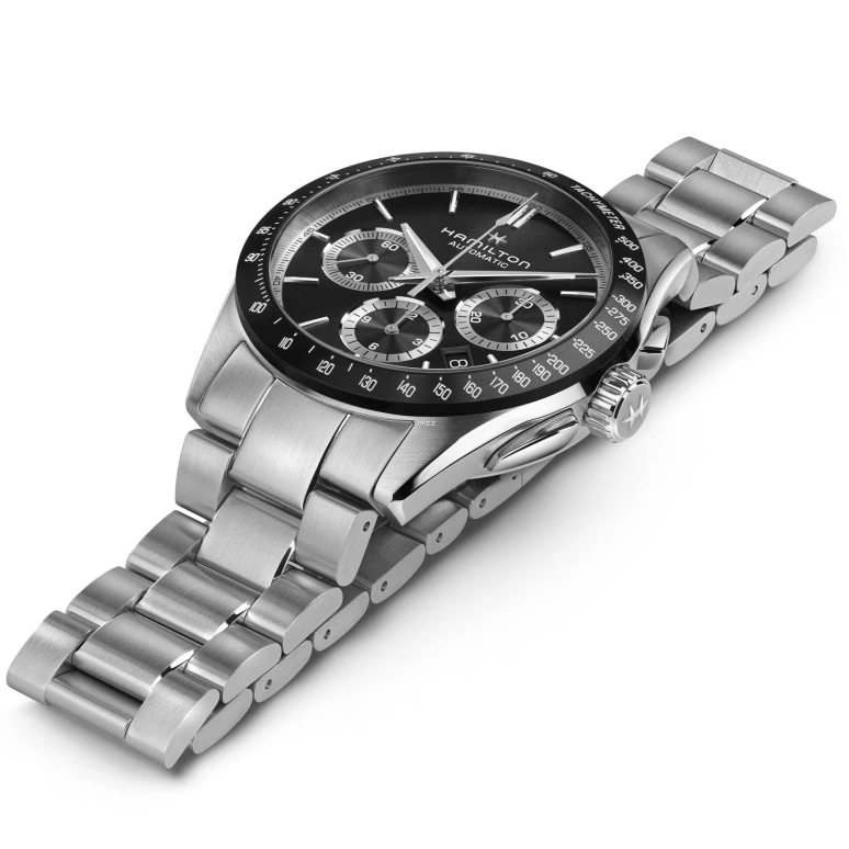 Hamilton,Jazzmaster 42mm,42mm,Stainless Steel,Black,Automatic,Chronograph,Day,H36606130
