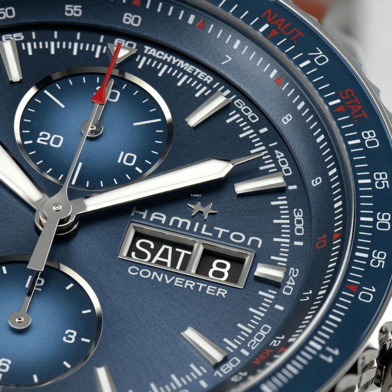 Hamilton,Khaki Aviation 44mm,44mm,Stainless Steel,Blue,Automatic,Chronograph,Date,Day,H76746540