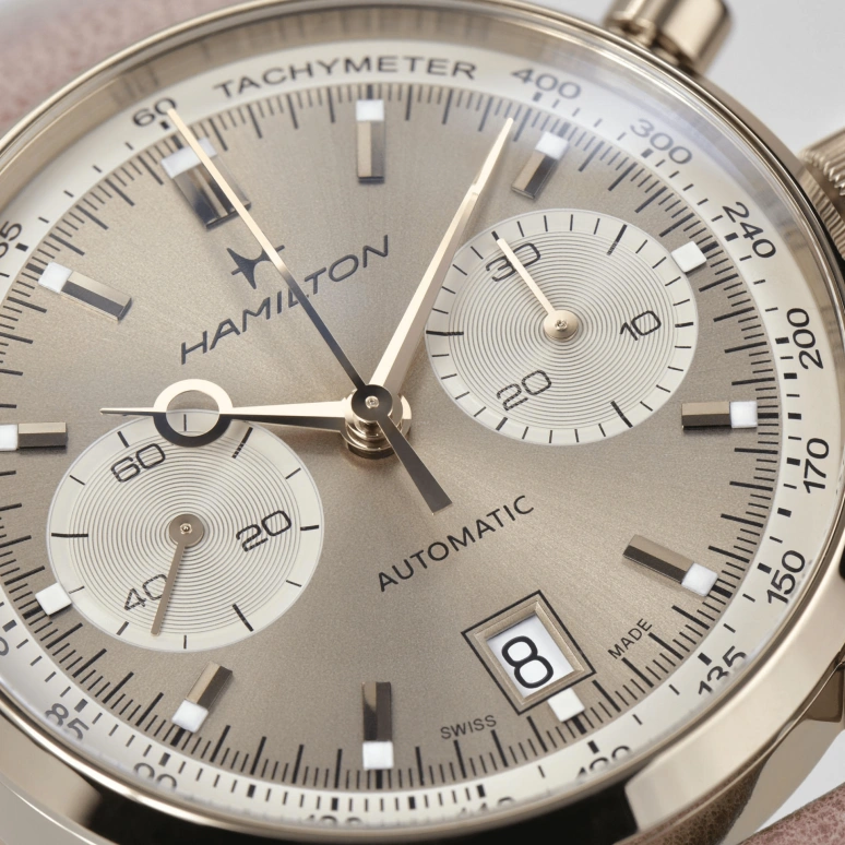 Hamilton,American Classic 40mm,40mm,Stainless Steel,Beige,Automatic,Chronograph,Date,H38426820