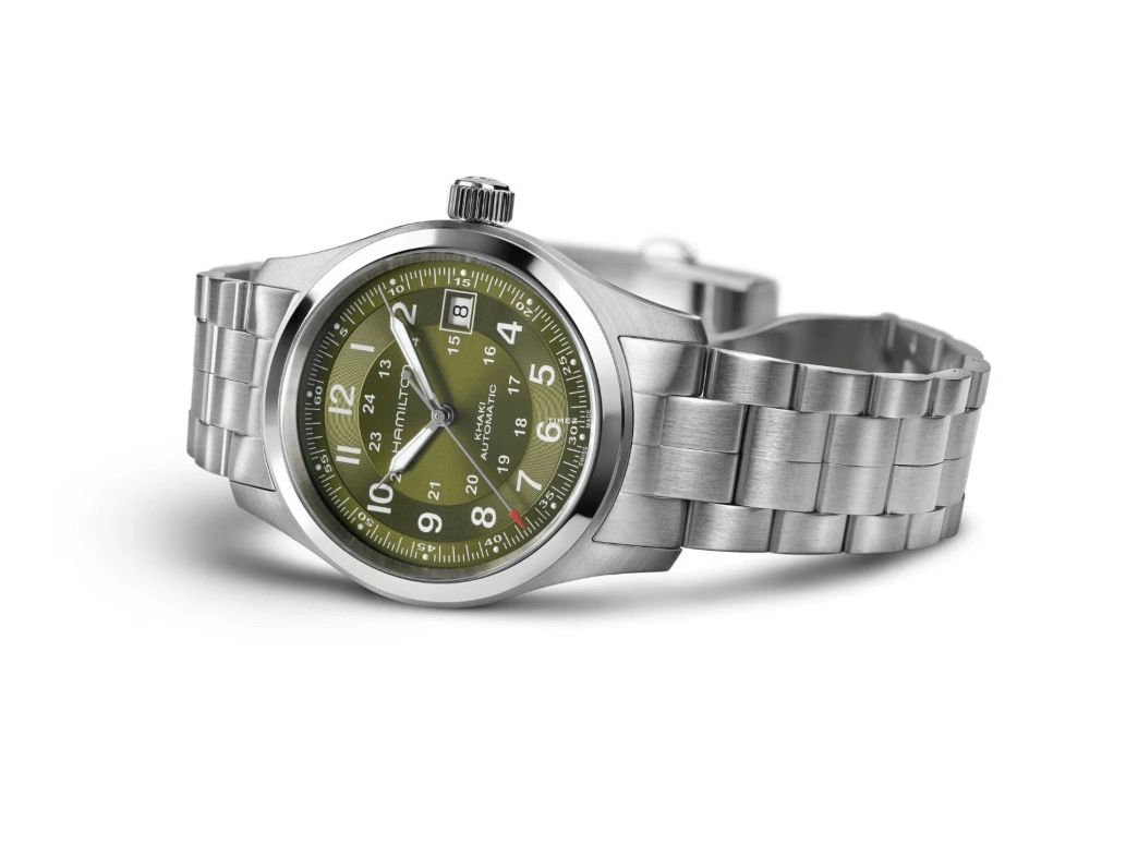 Hamilton,Khaki Field 38mm,38mm,Stainless Steel,Green,Automatic,Day,80hours,H70455160
