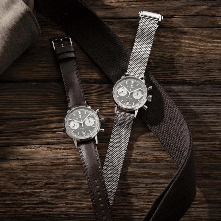 Hamilton,American Classic 40mm,40mm,Stainless Steel,Green,Automatic,Chronograph,Date,H38416160