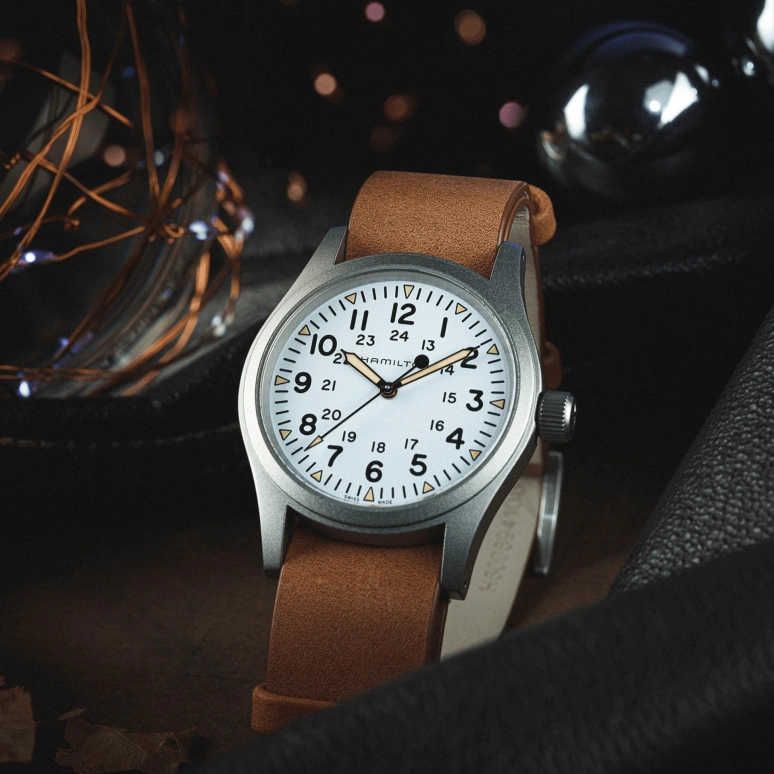 Hamilton,Khaki Field 38mm,38mm,Stainless Steel,White,Handwound,Day,80hours,H69439511