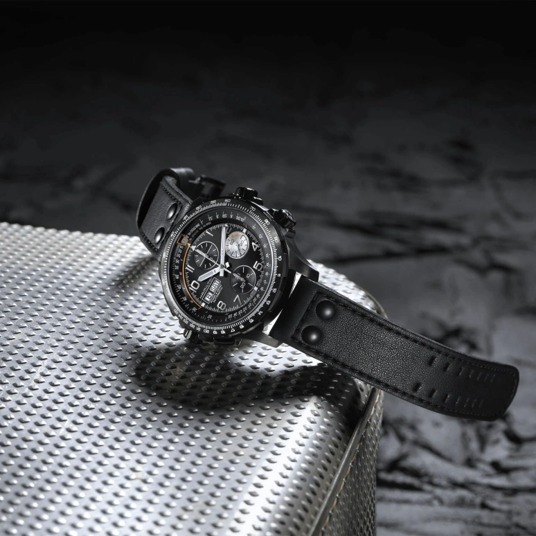 Hamilton,Khaki Aviation 45mm,45mm,Stainless Steel,Black,Automatic,Chronograph,Date,Day,H77736733