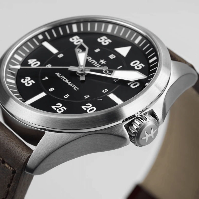 Hamilton,Khaki Aviation 39mm,39mm,Stainless Steel,Black,Automatic,80hours,In-house Caliber,H76305530