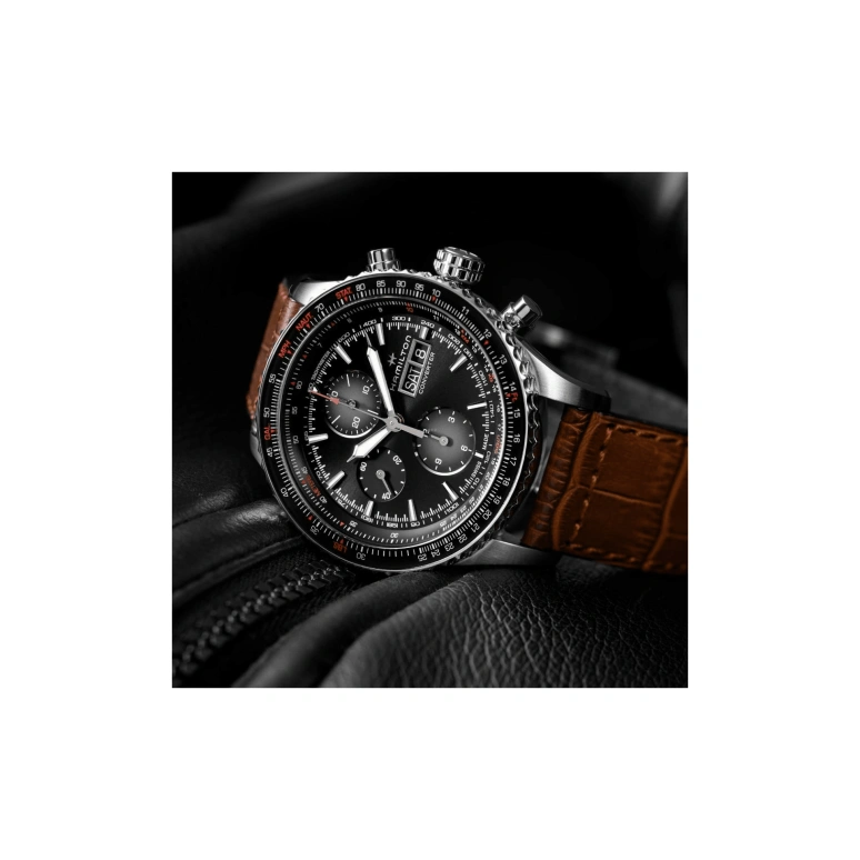 Hamilton,Khaki Aviation 44mm,44mm,Stainless Steel,Black,Automatic,Chronograph,Date,Day,H76726530