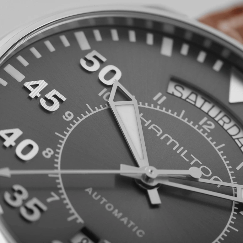 Hamilton,Khaki Aviation 42mm,42mm,Stainless Steel,Grey,Automatic,Date,Day,H64615585