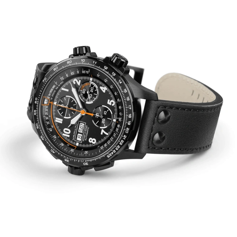 Hamilton,Khaki Aviation 45mm,45mm,Stainless Steel,Black,Automatic,Chronograph,Date,Day,H89736930