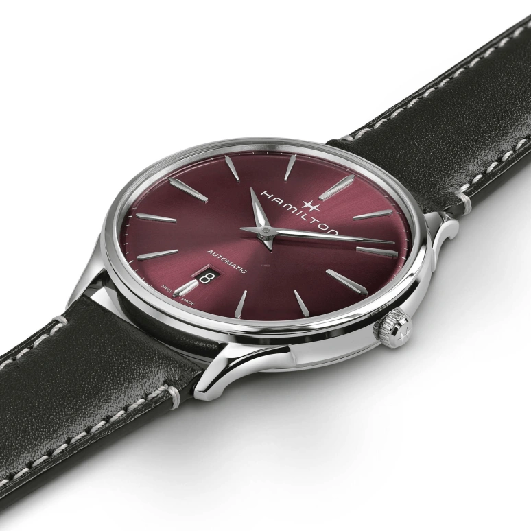 Hamilton,Jazzmaster 40mm,40mm,Stainless Steel,Wine Red,Automatic,Day,42hours,H38525771