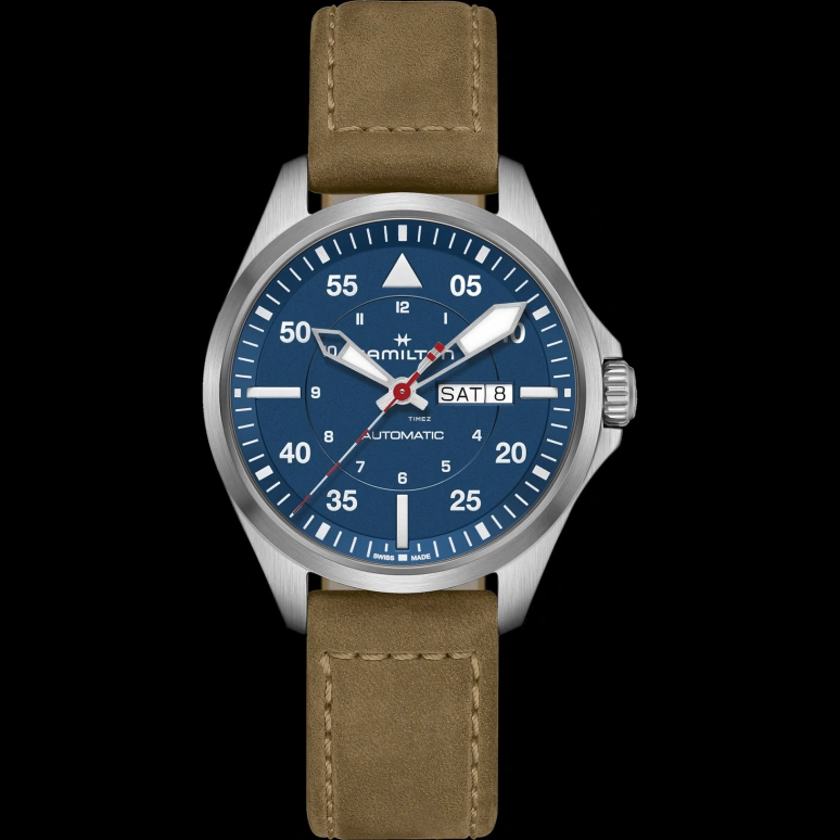 Hamilton,Khaki Aviation 42mm,42mm,Titanium,Blue,Automatic,Date,Day,H64655941