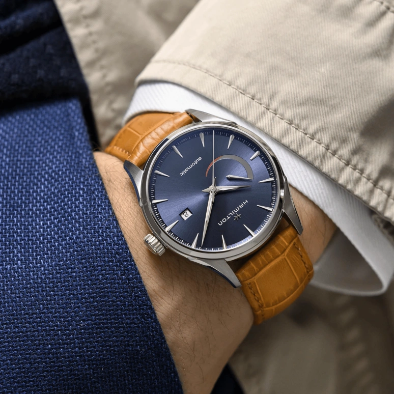 Hamilton,Jazzmaster 42mm,42mm,Stainless Steel,Blue,Automatic,Day,Power Reserve Indicator,H32635541