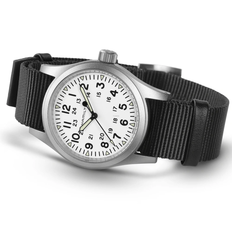 Hamilton,Khaki Field 38mm,38mm,Stainless Steel,White,Handwound,80hours,In-house Caliber,H69439910