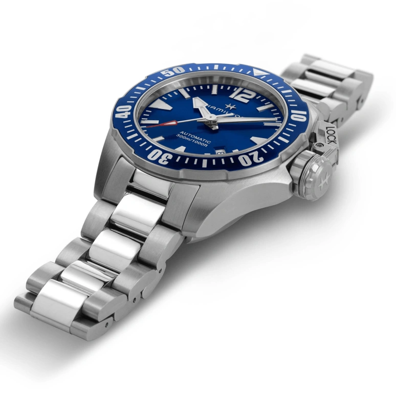 Hamilton,Khaki Navy 42mm,42mm,Stainless Steel,Blue,Automatic,Date,80hours,H77705145