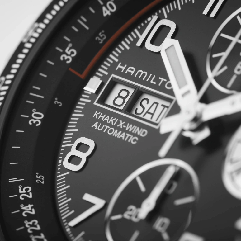 Hamilton,Khaki Aviation 45mm,45mm,Stainless Steel,Black,Automatic,Chronograph,Date,Day,H77736733