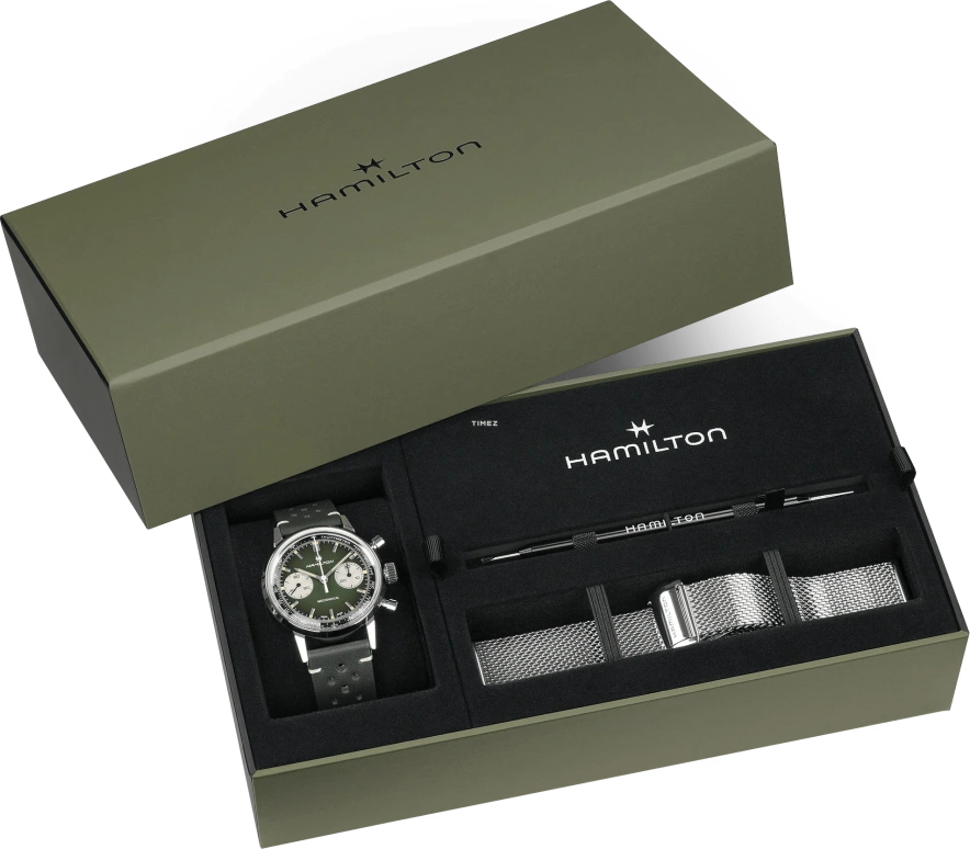 Hamilton,American Classic 40mm,40mm,Stainless Steel,Green,Handwound,Chronograph,60hours,H38429861