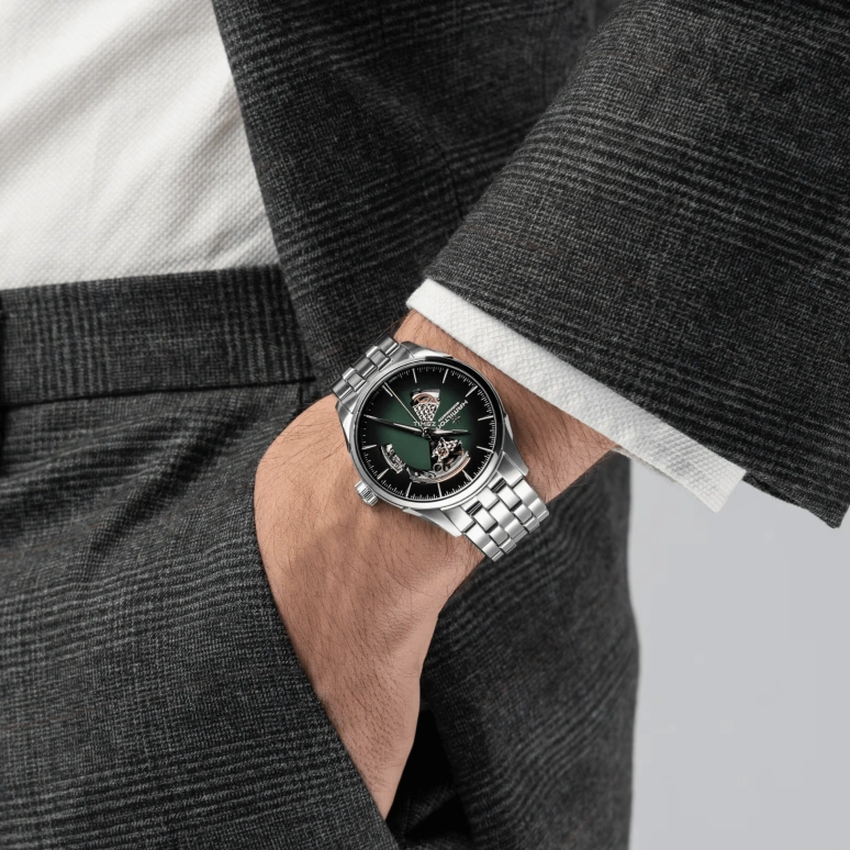Hamilton,Jazzmaster 42mm,42mm,Stainless Steel,Green,Automatic,80hours,In-house Caliber,H32705160