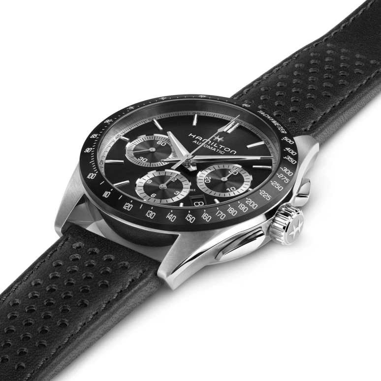 Hamilton,Jazzmaster 42mm,42mm,Stainless Steel,Black,Automatic,Chronograph,Day,H36606730